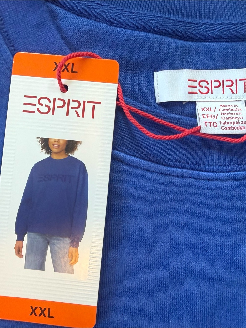 Esprit Royal Blue Embroidered Logo Sweatshirt